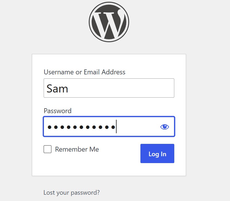 Signing Into WordPress